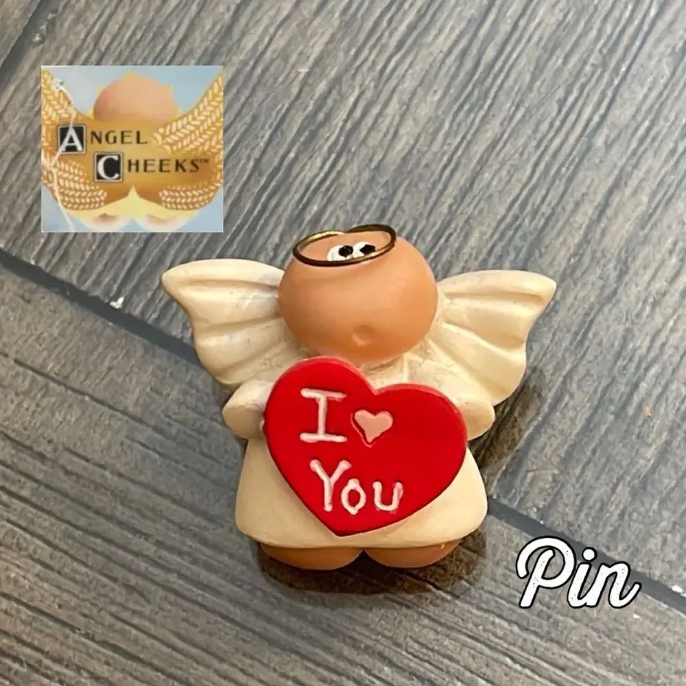 Kirk’s Angel Cheeks Angel Holding a Red Heart “ I ❤️ You”